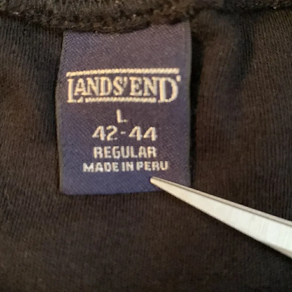 LandsEnd  Black Mock Neck Cotton Sweater Size L ( 42-44)